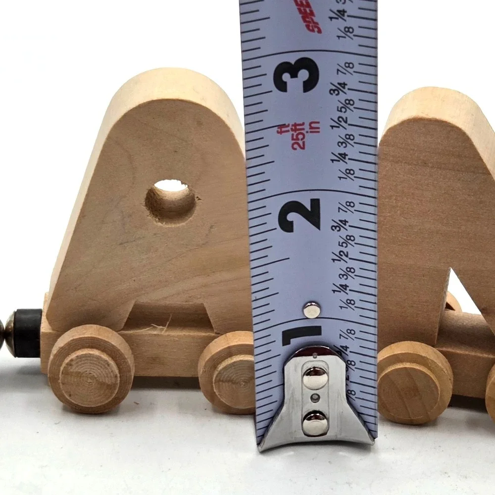 Wooden‎ Train With Letter Cars Spell Name DANTE Magnet Attached